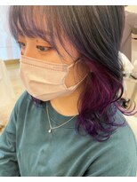 ヘアメイク アージュ 大野城 下大利店(HAIR MAKE age) インナーパープル×ゆるふわ巻き　20代30代40代