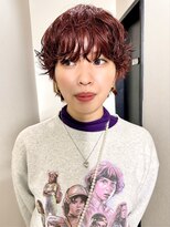 ナービス(NARVIS)&nbsp;ショートパーマ/パーマウルフ/ワインレッド