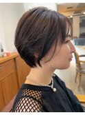 くすみベージュショート