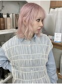 ホワイトピンク/ブリーチ/ダブルカラー【梅田】