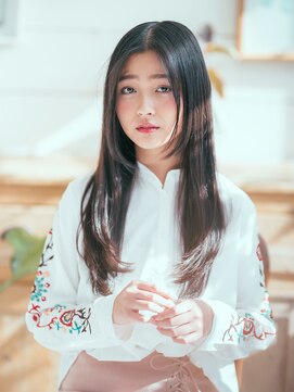 カバーヘア ブリス 上尾西口店(COVER HAIR bliss) 暗髪オリーブグレージュ艶感ストレートロングレイヤーtk3上尾