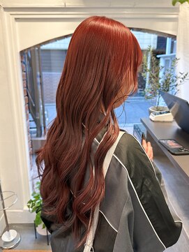 ラレイ ハラジュク(Lalei harajuku) 【白石】ブリーチなしチェリーレッド赤髪ロング原宿学割U24