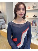 センター分けミディアム