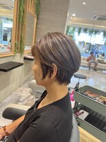 イメージア 町田店(IMAGE A) 白髪ぼかしハイライトショート@30代@40代@50代