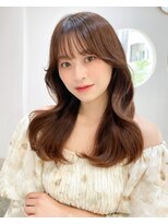 ホワイトグレージュミニウルフデジタルパーマチェリーブラウン