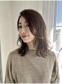 ３０代４０代大人かわいい小顔ひし形外ハネセミロング