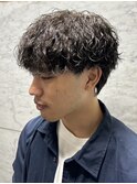 京都メンズショート波巻きパーマツイスパメンズパーマ刈り上げ