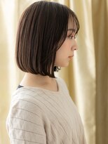 カバーヘア ブリス 上尾西口店(COVER HAIR bliss) シースルーバング艶感ストレートワンカールボブY上尾20代30代