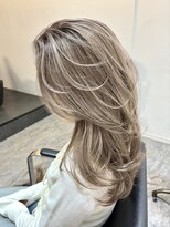 ブレンド 渋谷(BLend)&nbsp;ハイライトカラーくびれヘアアプリコットオレンジ