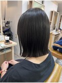 切りっぱなしボブ×ストレートパーマ/鈴木悠菜