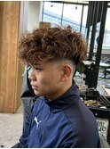 スペインカール ハイライトカラー メンズカット メンズパーマ