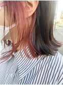 インナーカラー　ピンクベージュ