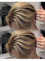 ステラ(STELLA) メンズ/バレイヤージュ/センターパート/ブリーチ&ダブルカラー