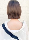 【morio成増/玉井】ボブ　ベージュ　インナーカラー　オレンジ