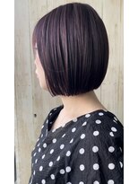 タイズ(Ties)&nbsp;白髪ぼかしピンクブラウン×まとまる前下がりボブ