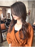ピンクベージュレイヤーボブニュアンスカラー外ハネボブショート