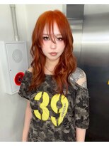 ヌル 原宿店(Null) オレンジカラー/ルーツカラー/ブリーチデザインカラー/ウルフ