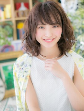 カバーヘア ブリス 大宮西口(COVER HAIR bliss) くせ毛風カール斜めバングふわミディf大宮20代30代40代!