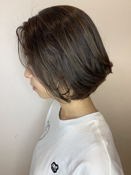 アンソメット 上津店(UN SOMMET) 大人ボブ☆ハイライト×グレージュ [UNSOMMET_KAZUMI]