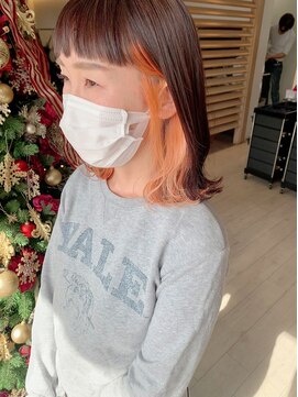 グランジュテ ヘアアンドスパ 真砂(GRAND JETE) 【鈴木絢子】インナーカラーオレンジ