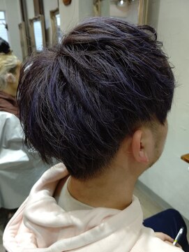 バトヘアー 渋谷本店(bat hair) ハイライトで作るパープルカラー