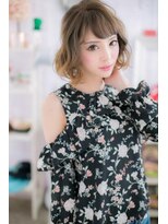 ミック ヘアアンドメイク アップ 駒込店(miq Hair&Make up)&nbsp;女度UP♪イヤリングカラー外国人風カールボブc1
