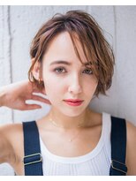 ピズム(PISM)&nbsp;耳かけセミウェットウェーブボブ/マロンベージュ