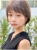 大人ボブ似合わせカットアースカラーのショートボブ