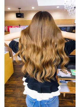 ヘアーメイク ダンス(hair make DANCE) プルエクステツヤツヤブラウン韓国巻き!