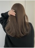 ブリーチなしベージュカラー/透明感ベージュ/レイヤースタイル