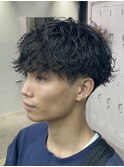 波巻きスパイラルパーマ福岡天神ウルフツイストスパイラルメンズ