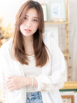 カバーヘア ブリス 志木南口駅前店(COVER HAIR bliss)&nbsp;センターパートかきあげ前髪抜け感小顔ロングh3志木20代30代40代