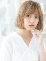 モッズヘア 越谷(mod's hair) 斜めバングくすみベージュ切りっぱなしボブh4越谷10代20代30代