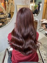 チャプター 問屋町(chapter)&nbsp;髪質改善ワインレッドブラウンレイヤーカット韓国ヘア