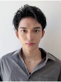 ビジネスショートアップバングスパイラルパーマルーズパーマ