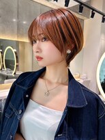 ロンド クラン 岡崎(Lond Clan)&nbsp;耳掛けショートボブ×オレンジブラウン