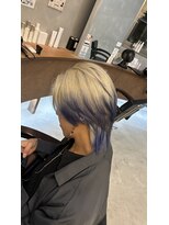リジョイスヘア レイ(REJOICE hair Lei) #ホワイト×ブルー デザインカラー