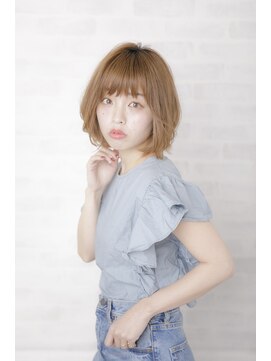 アフロディーテ 銀座(APHRODITE GINZA) ミディアム/デザインカラー/斜めバング/シルキーベージュ/銀座