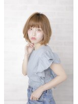 アフロディーテ 銀座(APHRODITE GINZA) ミディアム/デザインカラー/斜めバング/シルキーベージュ/銀座