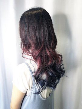 デイジー インデックスヘア 大島店(DAISY index hair) ”DAISY大島店”ロング毛先カラー×ピンク×インディゴブルー