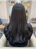 小顔ハイライトロング♪ブルーアッシュ