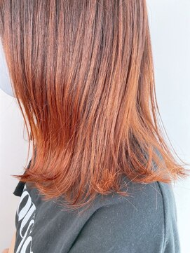 オンザ(ONTHE) 柔らかオレンジグラデーションミディアムスタイル【林京平】