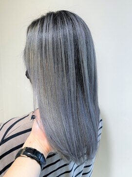 アズールサン 草加西口店(azule-sun) 赤味消しカラー サファイアグレー クール系 バレイヤージュ