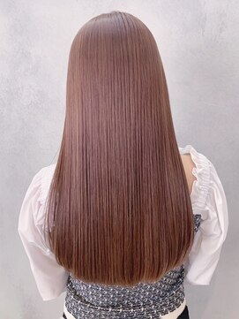 アイティーバイアルバム 藤沢店(IT by ALBUM) ピンクベージュ艶ロング_くすみブルーテラコッタ_ba348501