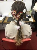 成人式ヘアアレンジ×編みおろしアレンジ