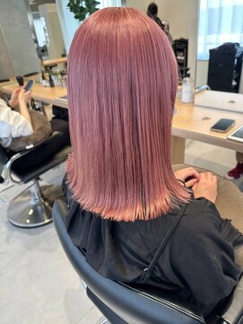 ガリカ 渋谷(Gallica) 【神山美来】透明感ペールピンクベージュ/ストレートミディアム