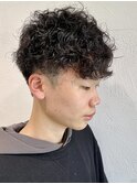 メンズ ツイストスパイラルパーマ マッシュショート