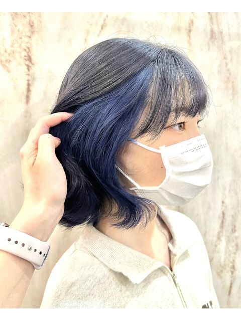 《ゆい》インナーブルー/艶カラー/アッシュカラー