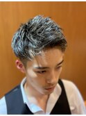 銀座　理容室　アップバング　フェードカット