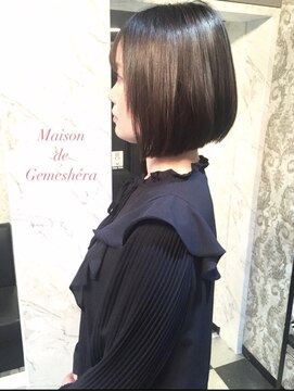メゾン ドゥ ジェメシェラ(Maison de gemeshe'ra) やや重ためが可愛い襟足なしlayer有　マロンglay British Bob